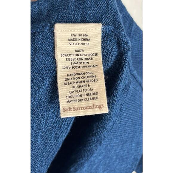 Soft Surroundings Playa Bonita Cardigan Shrug Topper M Poseidon‎ Blue 1710 - Picture 7 of 7